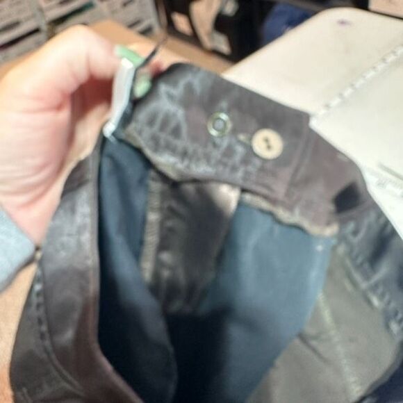 Y2K Express Cargo Floral Embroidered Wide Leg Pants Brown Size 4 Satin VTG - Picture 12 of 16